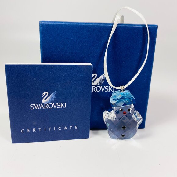 RARE !! Vintage Swarovski Snowman Ornament  Crystal With Both Boxes  & CoA - Picture 2 of 7